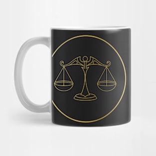 Libra Zodiac Art Gold Mug